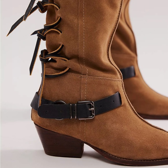 Brown Suede Knee-High Boots - Picture 5 of 7